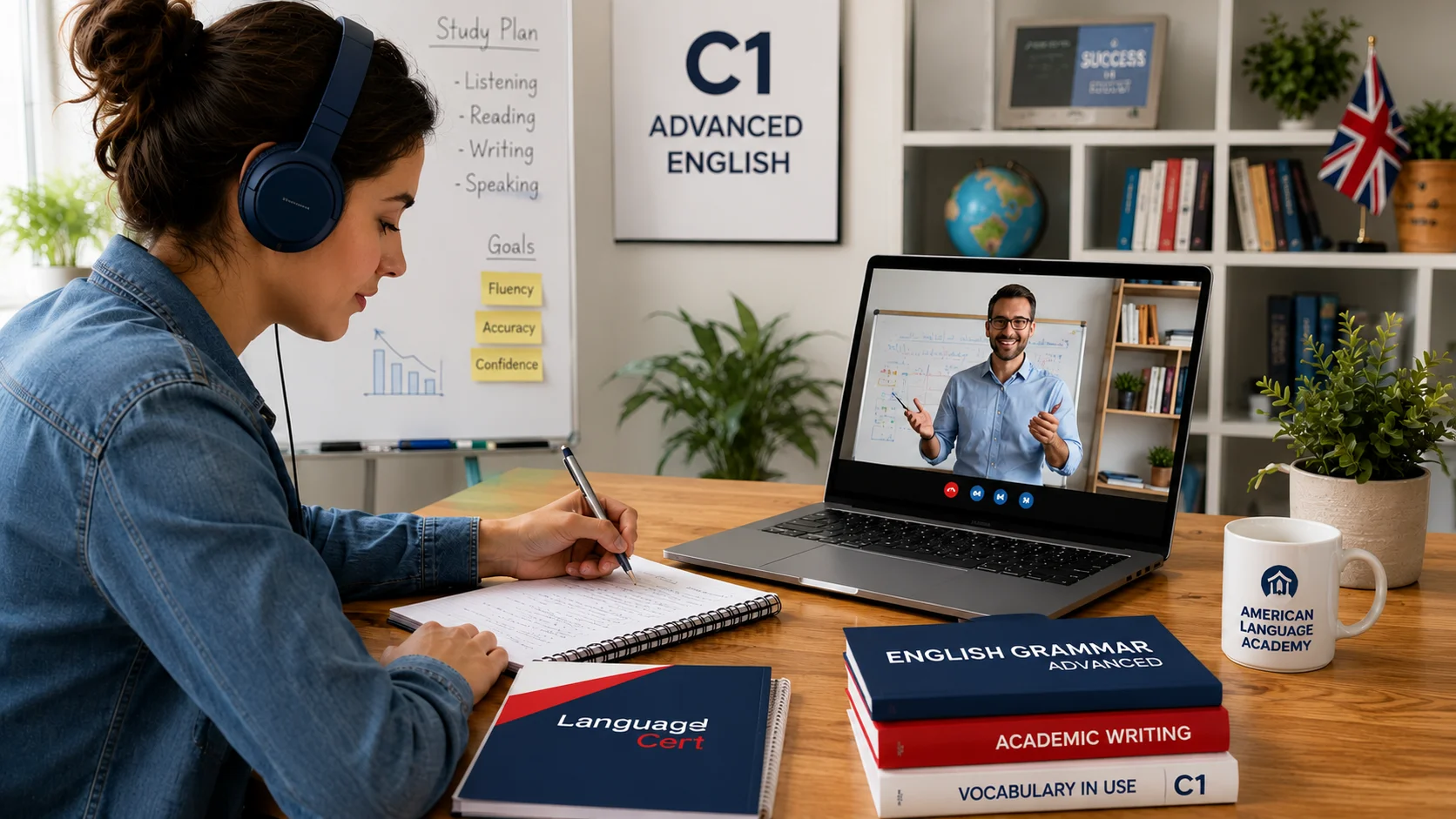 Curso de inglés C1 con clases online y preparación para certificación oficial